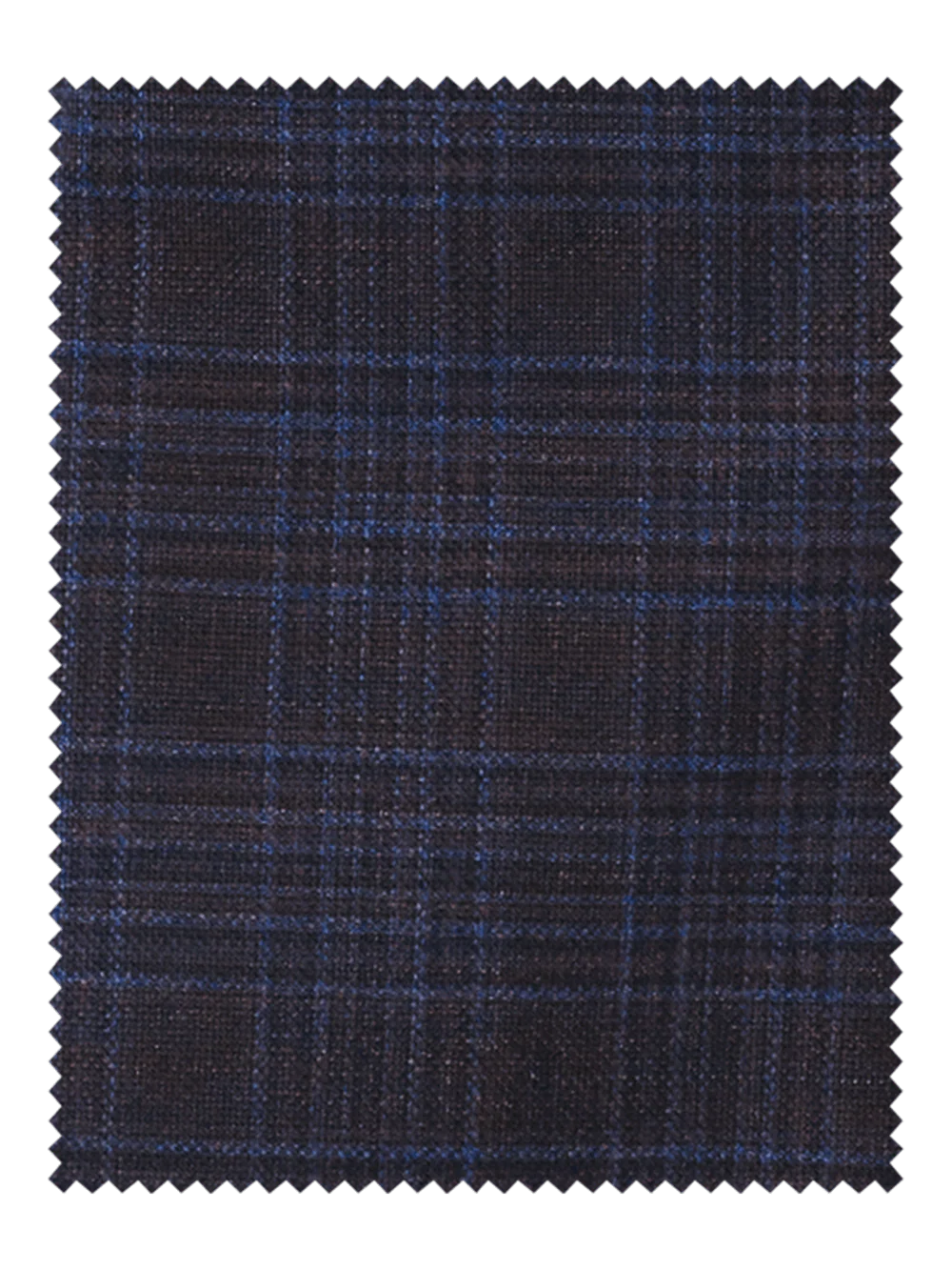 Wool Stretch Plaid Single Pleat Suit Pants - Brown/navy - Image 3